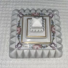 Vintage Westmoreland Hand Painted Milk  Glass Wedding Box Candy Dish Cover ONLY