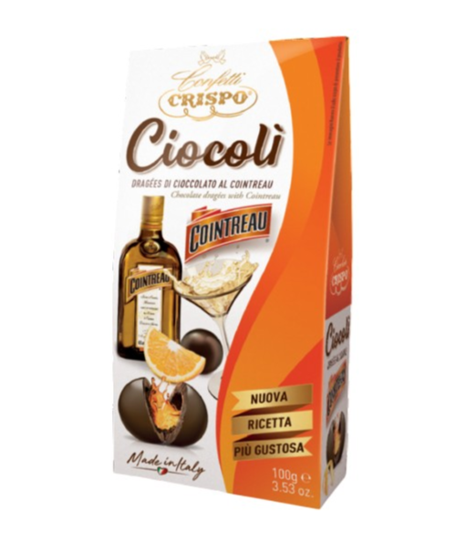 Crispo Ciocolì COINTREAU Praline Dragees Cioccolato Latte 100 gr Liquore Regalo