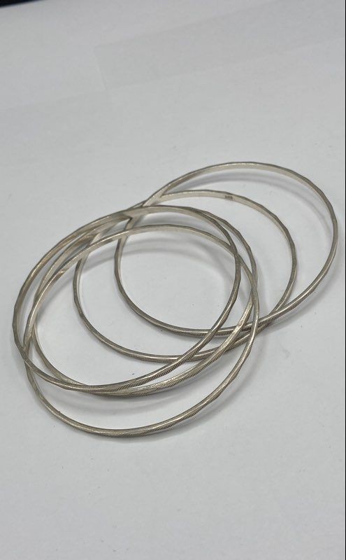 Silver Textured Dangle Bracelets Bundle 5pcs 26.1… - image 7