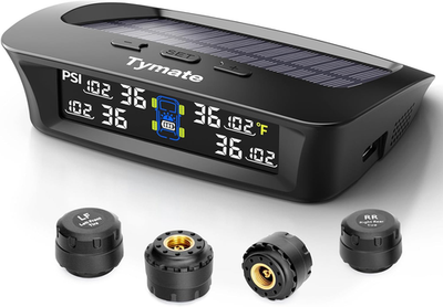 #ad RV Tire Pressure Monitoring System with 4 Sensors Solar Charge LCD Display 87PSI $150.84