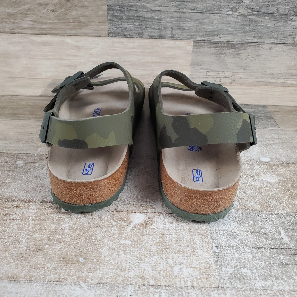 Sandalias Birkenstock Milano BS para hombre talla 13 cuero verde camuflaje parte superior baja punta redonda Foto 3 de 4