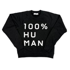 EVERLANE 100 Human Crew Sweatshirt S Black Graphic Athleisure Pride NEW B55