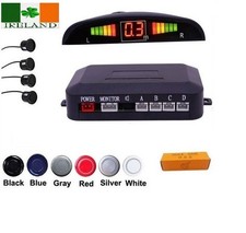4Pcs Black Car Rear Reversing Parking Sensors Kit Display Alarm Alert System
