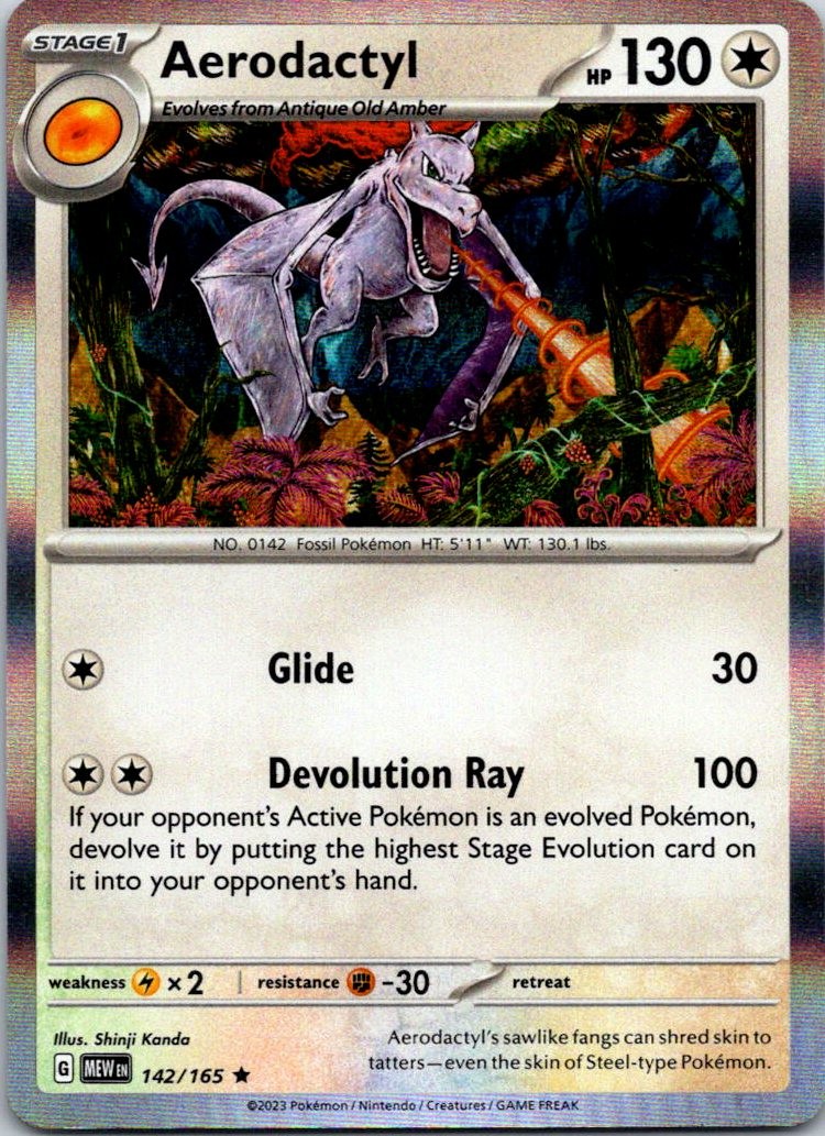 Aerodactyl - 142/165 - SV: Scarlet & Violet 151 - Holo - Pokemon Card - NM