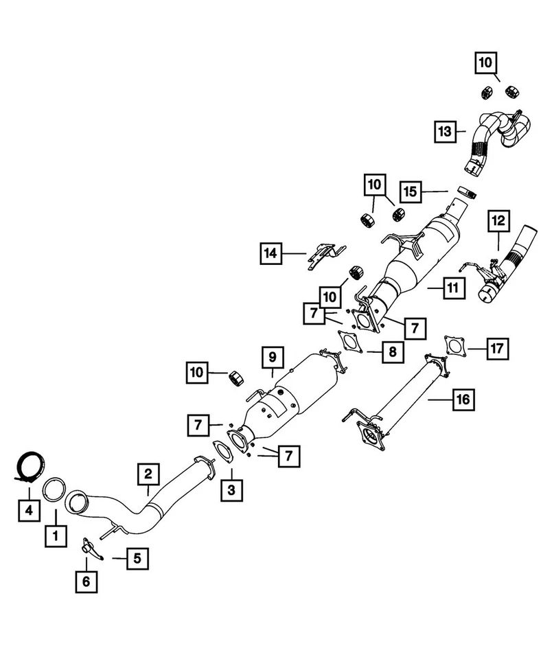 Nuevo tubo de escape y convertidor genuino Mopar 52122429AL 2011-2012 RAM 3500 4500 Foto 4 de 4