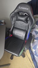 ELFORDSON Black Massage Office Chair with Padded Swivel Tilt Feature
