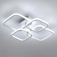 LED Ceiling Light 60W 6500K Square Modern White Lamp for Living Room Bedroom