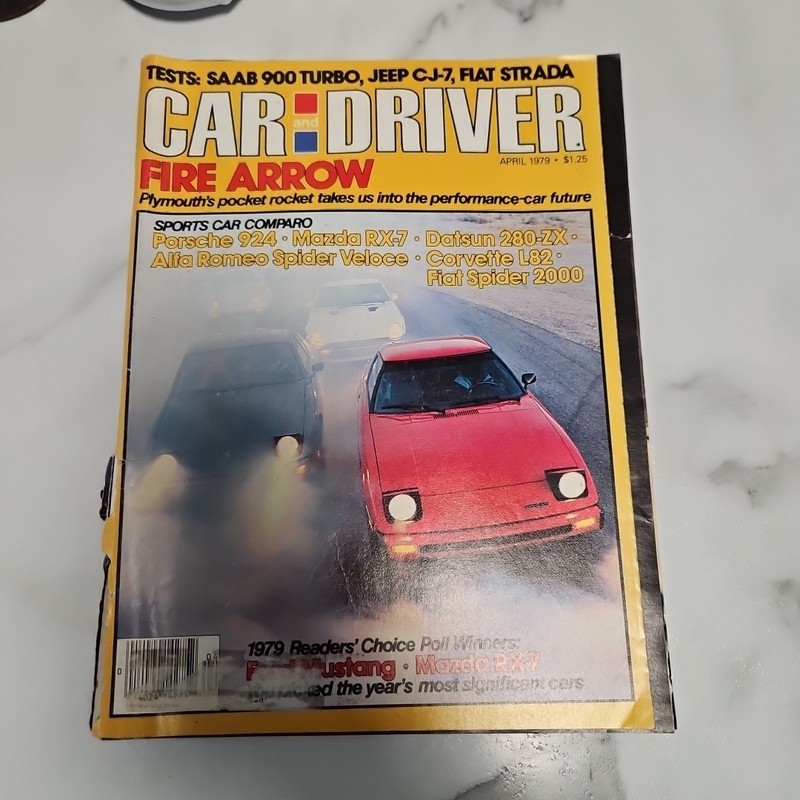 Car And Driver Magazine April, 1979 Compare 924, RX7, Corvette, 280ZX, Fiat,Alfa