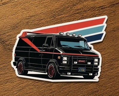 The A-Team Van 80s Retro Vector Sticker 5x3.75 Car Decal UV Matte Finish