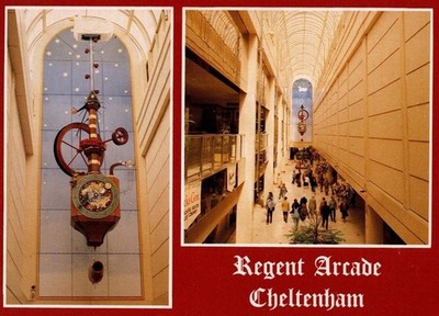 AK Cheltenham, United Kingdom   Regent Arcade Wishing Fish Clock   Vintage Postc