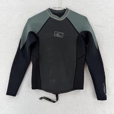 O'Neill Wetsuit Top Mens Medium Black Gray Long Sleeve Neoprene Surf Swim Dive