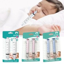 2PCS Silicone Baby Nasal Aspirator Syringe Set - Gentle Nose Cleaner for Kids