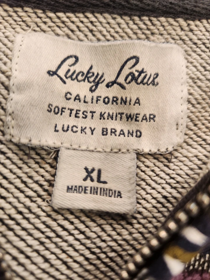 Chaqueta para mujer Lucky Lotus con capucha bordada cremallera completa boho talla XL Foto 4 de 4