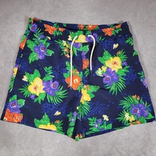 Polo Ralph Lauren Swim Trunks Mens Large Blue Floral Hawaiian Resort Beach