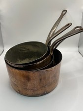 Set of 4 Vintage Tin Coated Copper Pans (different sets/ ages) READ DESCRIPTION