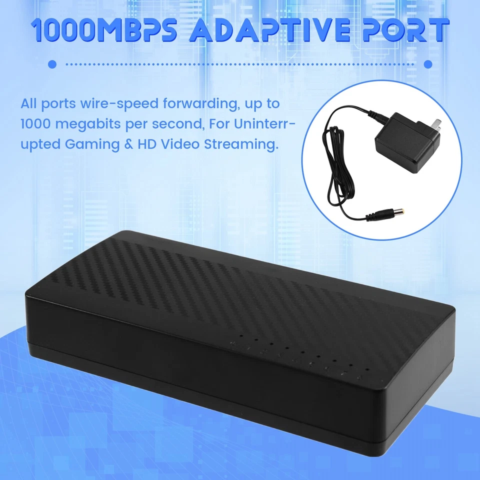  Switcher WiFi Desktop Gigabit Ethernet 8 Porte 10x Velocità RJ45 Hub G6D13445 - Immagine 3 di 4