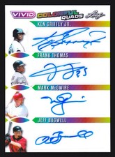 2025 Leaf Vivid Ken Griffey Jr Thomas McGwire Bagwell Colorful Quads Auto #1/1
