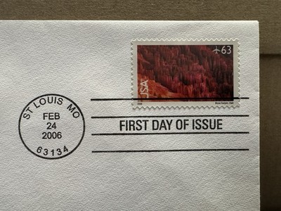 USA Ersttagsbrief First Day of Issue 2006 63c Bryce Canyon Utah, St. Louis MO
