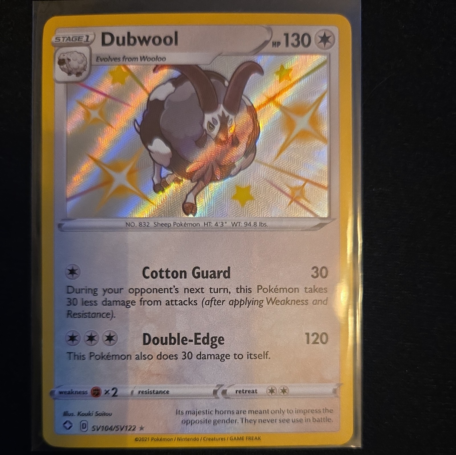 Dubwool SV104/SV122 - Shining Fates - Pokémon TCG - Shiny Rare - NM