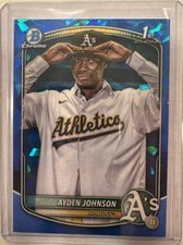 AYDEN JOHNSON 2025 Bowman Chrome Sapphire 1st #BCP-197 Athletics