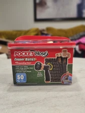 Pocket Hose Copper Bullet Expandable Garden Hose 50 FT with Thumb Spray Nozzle