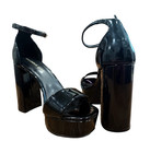 Madden Girl Omega Black Block Heel Platform Ankle Strap Sandals 7.5 — photo 1