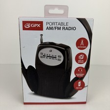 GPX Portable AM/FM Radio R116B w/ Headphones  Belt Clip - New in Box