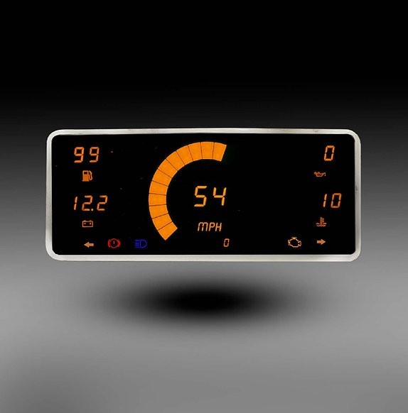 6-Gauge Micro Universal Panel AMBER/ORANGE LED Digital