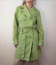 Red Herring womens lime green belted trench mid-length coat M spring jacket