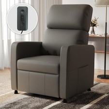 Electric PU Leather  Recliner  Chair Armchair with Adjustable Footrest & Pocket.