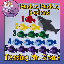 Bubble, Bubble, Pop and Teasing Mr Shark Felt Pieces for Felt/Flannel Board Play
