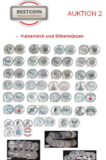 Auktion 2 Kaiserreich Deutschland mit Silber  NACHVERKAUF