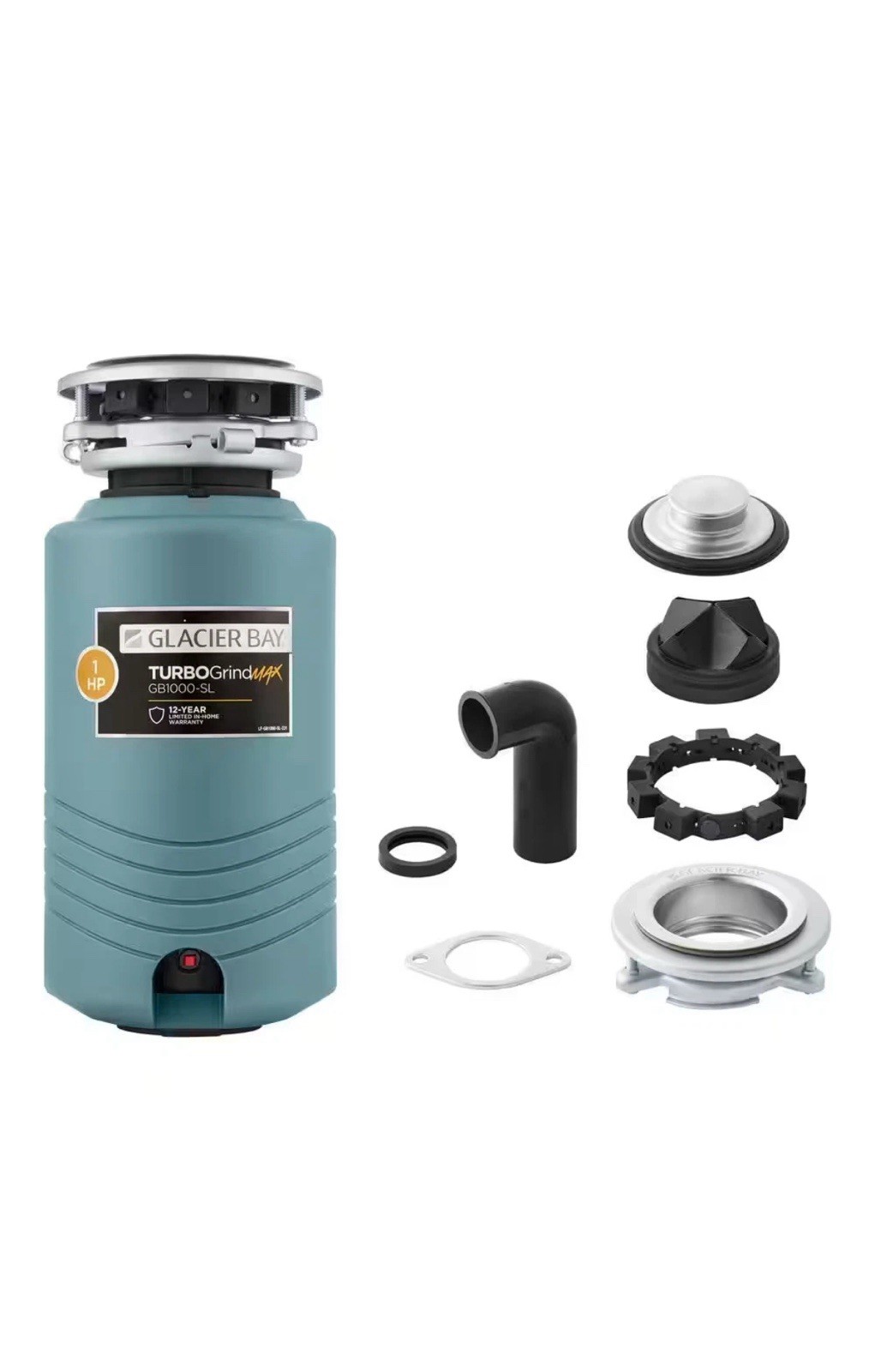 Glacier Bay Turbogrind Max 1 Hp. Continuous Feed Garbage Disposal w/cord