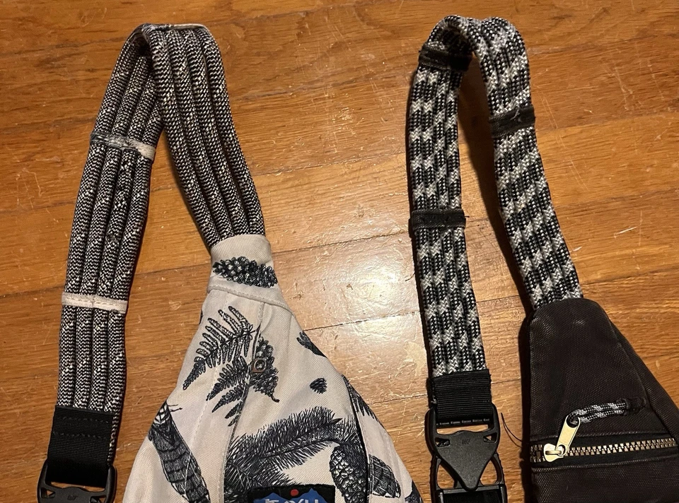 Kavu Bolsa Transversal de Corda Lote de 2 Pássaros Pinhas Samambaias e Lona de Algodão - Imagem 4 de 4