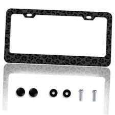 Black Leopard Print License Plate Frame Cheetah Animal Print License Plate