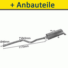 Auspuff Auspuffanlage für PEUGEOT 106 FLIEßHECK 1.0 1.1 1.5 D 1991-2004