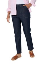 Denim  Co. Women's Indigo Flat Front Denim Side Pocket Pant DrkWsh