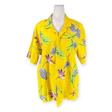 VINTAGE 1980s MENS OP OCEAN PACIFIC BIRD PARADISE HAWAIIAN SHIRT NEW WAVE SURFER
