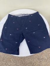 Polo Ralph Lauren Mens Shorts 98 Navy Cotton Chinos Embroidered Flags Size 38