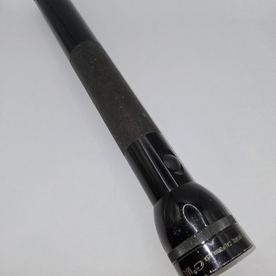 VINTAGE Mag-Lite 4 Cell D Flashlight Black Aluminum Made in USA TESTED