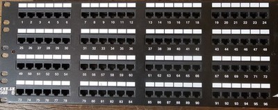 96-Port CAT5e Patch Panel Rack Mount RJ45 T568A/B Ethernet   Tested / Clean