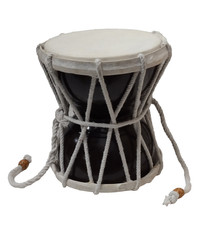 INDIAN MUSIC INSTRUMENT SHIVA DAMRU BOTH SIDE LEATHER HEAD HAND PERCUSSION