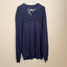 Club Room Mens Blue Crewneck Sweater 3XL Fine Knit Chunky Stitch Spring