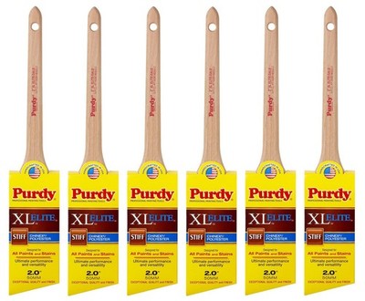 Genuine Purdy 6 Pack XL Elite Dale Angular 2'' Paint Brushes 144080520-6PK