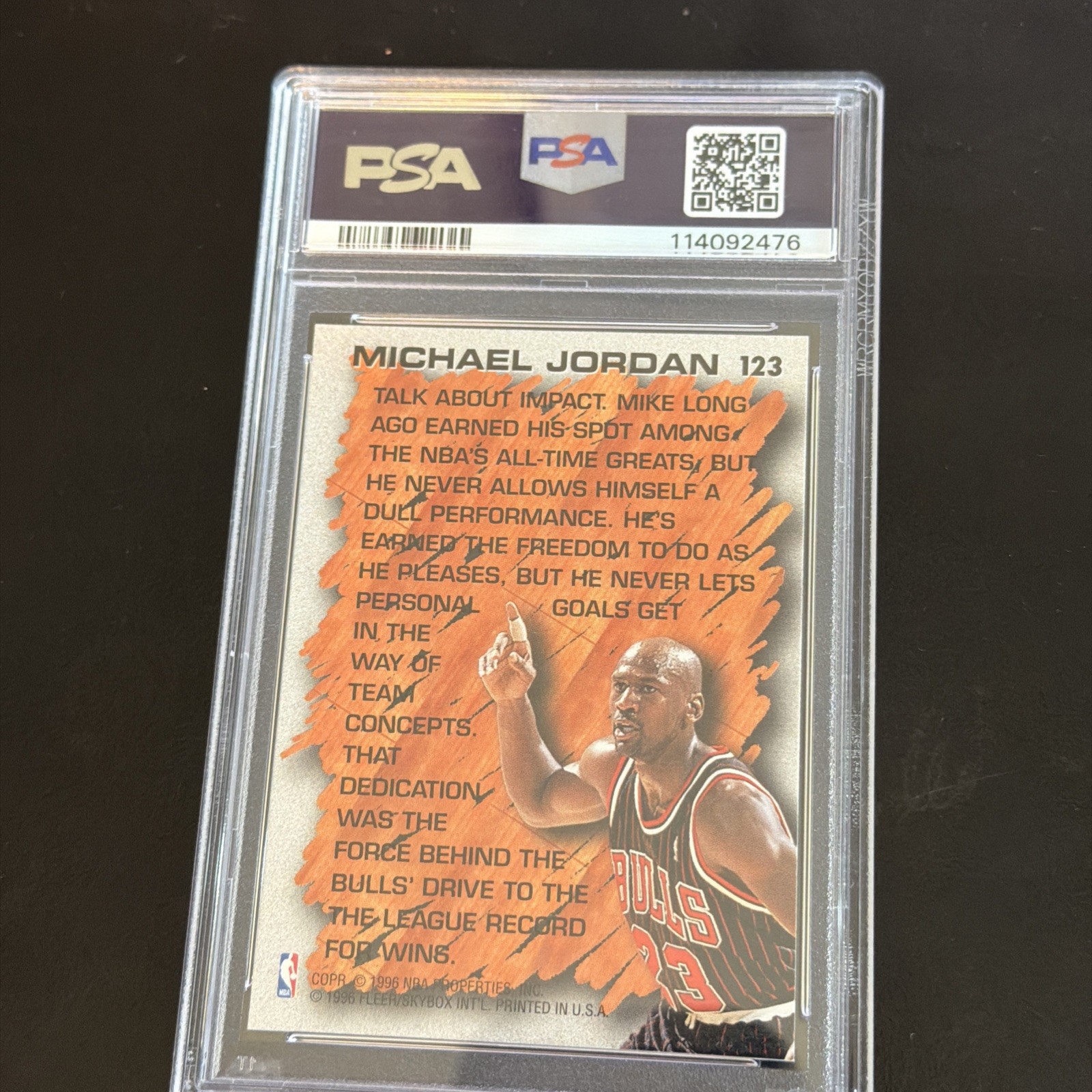 1996-97 Fleer Michael Jordan Hardwood Leader #123 Bulls PSA 8.5 🔥 view 4