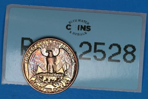 1960 TONED 25C WASHINGTON SILVER QUARTER DOLLAR PROOF RAW-2528