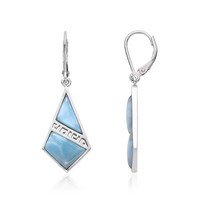 Larimar-Ohrringe Aus Sterlingsilber