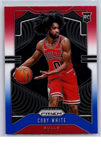 2019-20 Panini Prizm Red White & Blue #253 Coby White Rookie RC Bulls