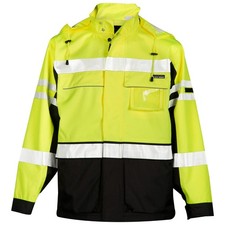 Kishigo JS135 Black Series 2-in-1 HiVis Bomber Jacket Lime 4XL NEW Tags Attached