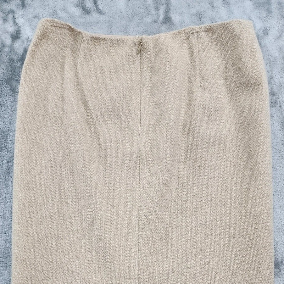 Falda vintage Ralph Lauren etiqueta negra para mujer 4 beige mezcla de lana corte lápiz midi Foto 4 de 4